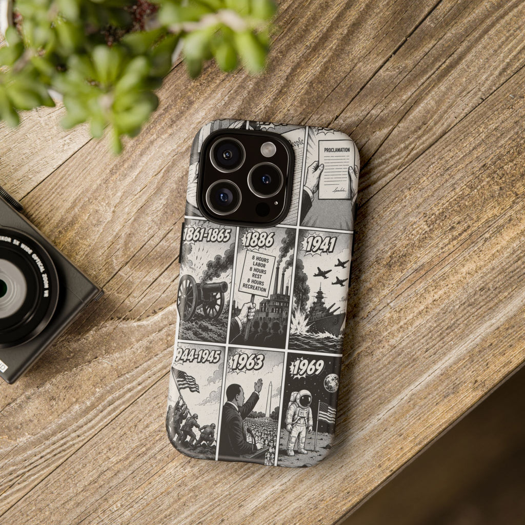 America Through the Ages Comic History Phone Case Printify