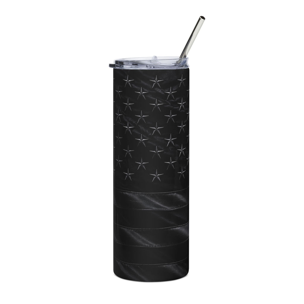 20oz Stainless Steel Tumbler — All-Black American Flag Printify