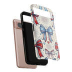 Patriotic Coquette Bows Phone Case – Americana Ribbon & Fireworks Design Printify