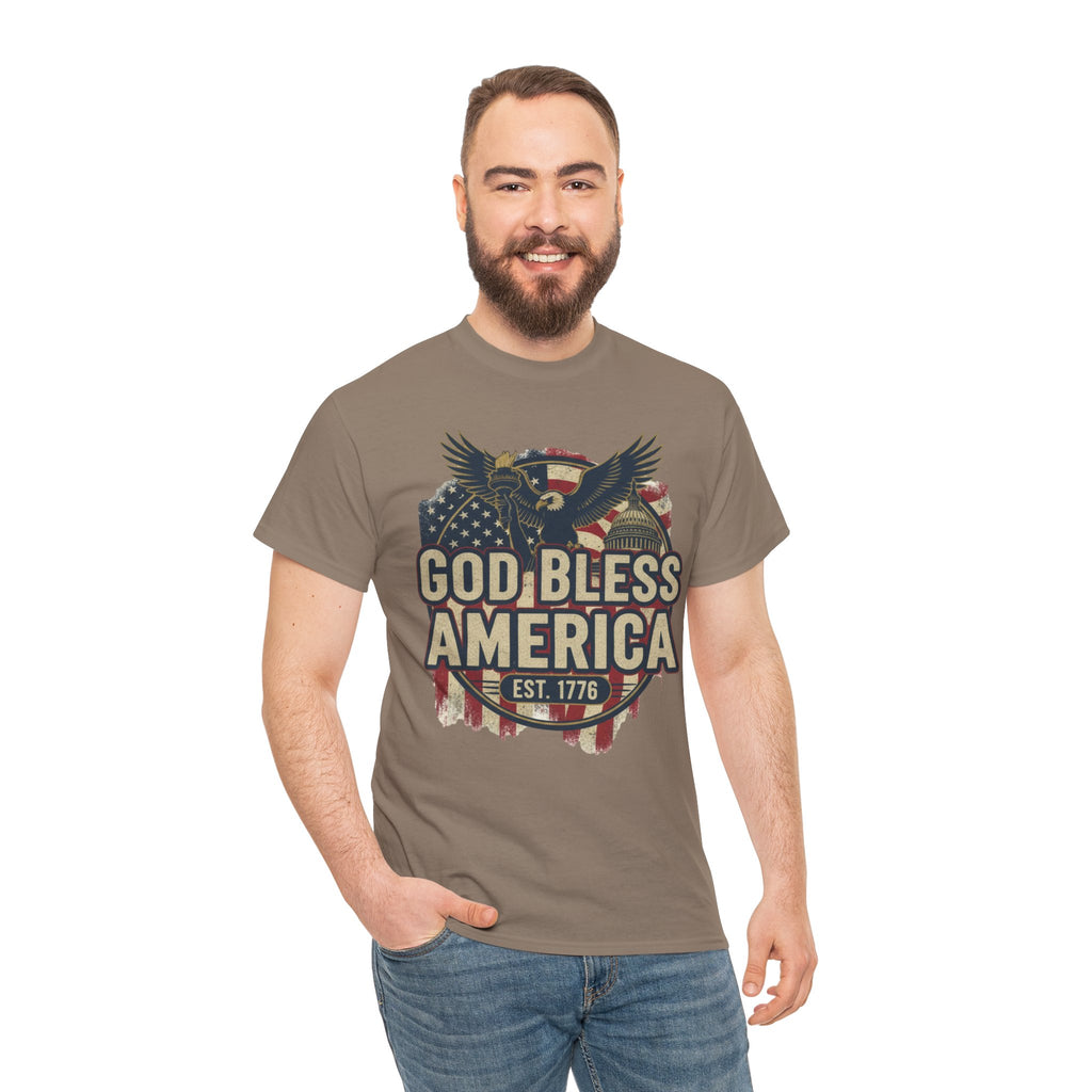 God Bless America 1776 Patriotic T-Shirt – Vintage American Heritage Tee