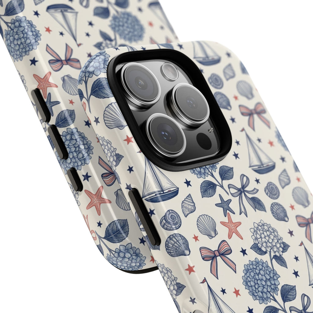 Coastal Americana Hydrangea Phone Case Printify