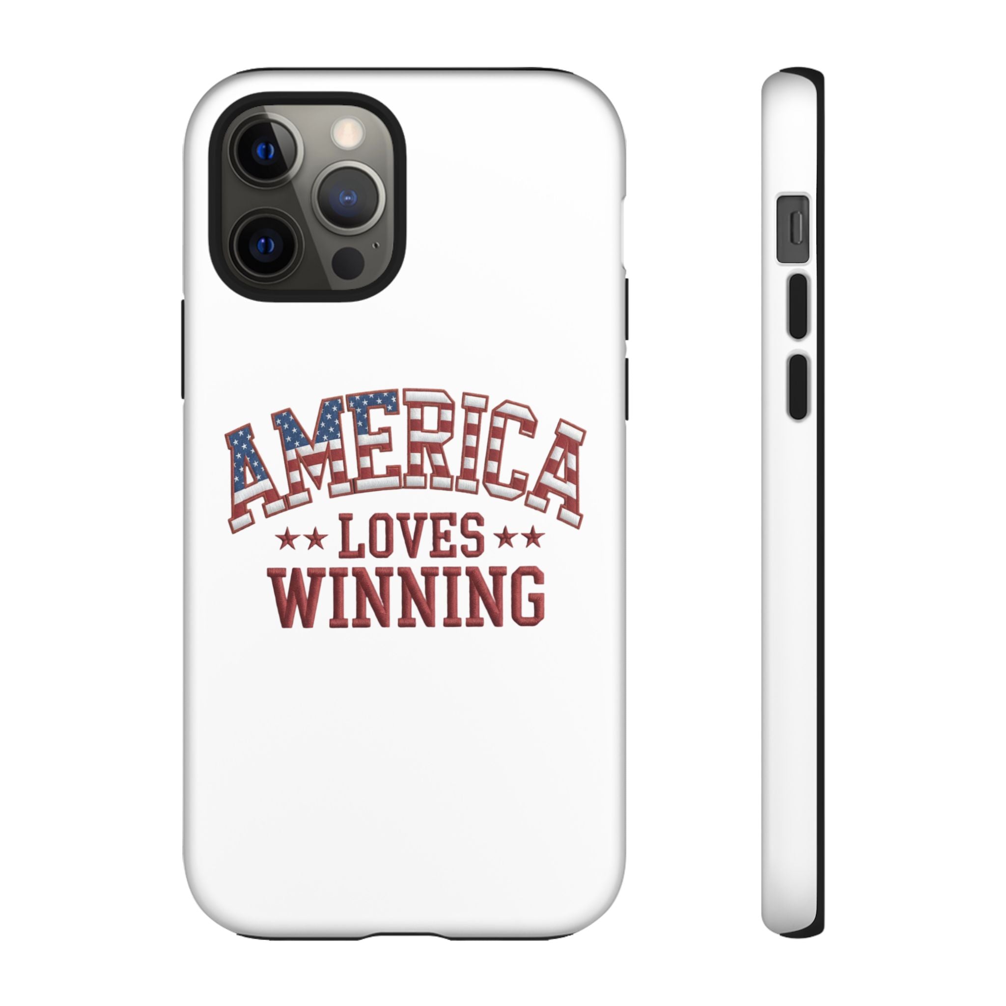 America Loves Winning Patriotic Phone Case – Tough Dual Layer iPhone & Samsung Galaxy S26 Case