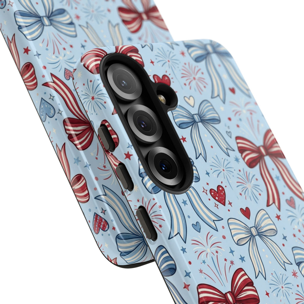 Patriotic Coquette Bows & Fireworks Phone Case Printify