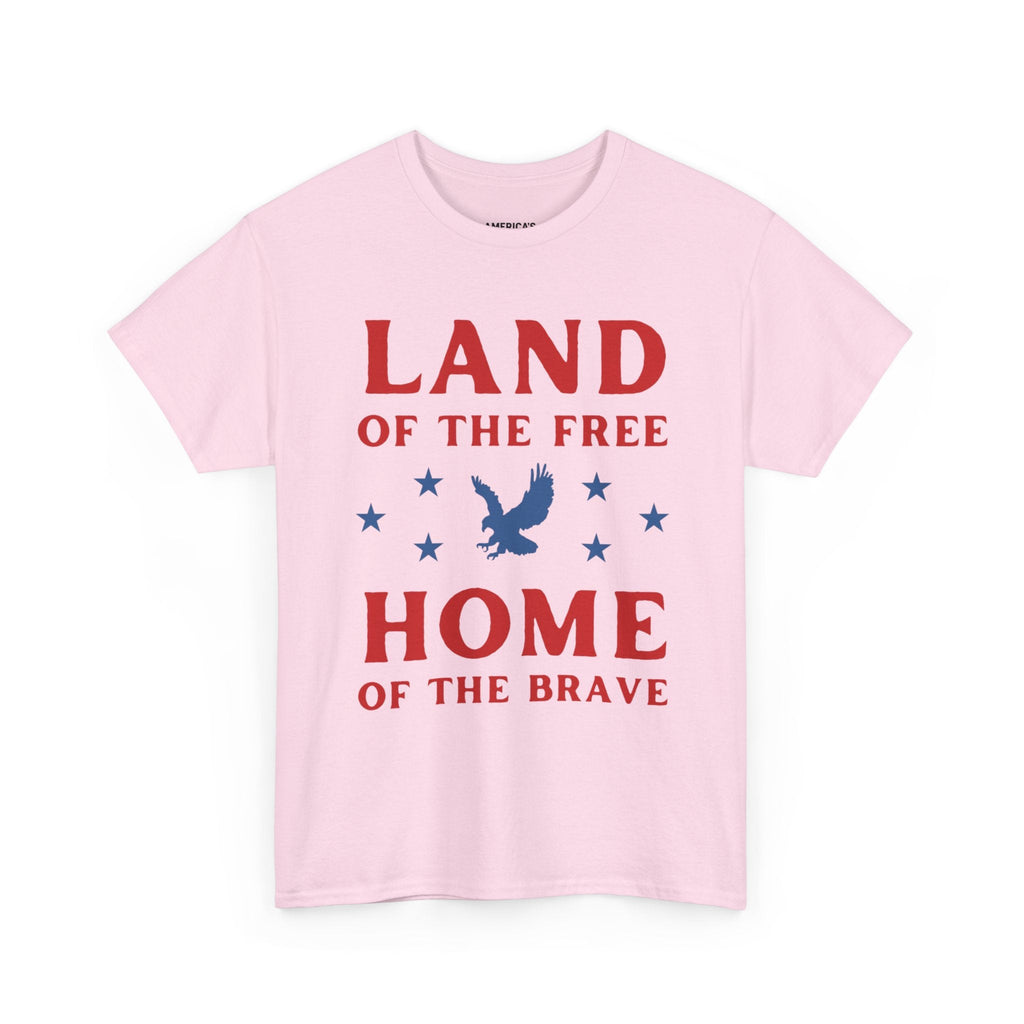 Land of the Free Home of the Brave Eagle Patriotic T-Shirt Printify