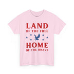 Land of the Free Home of the Brave Eagle Patriotic T-Shirt Printify