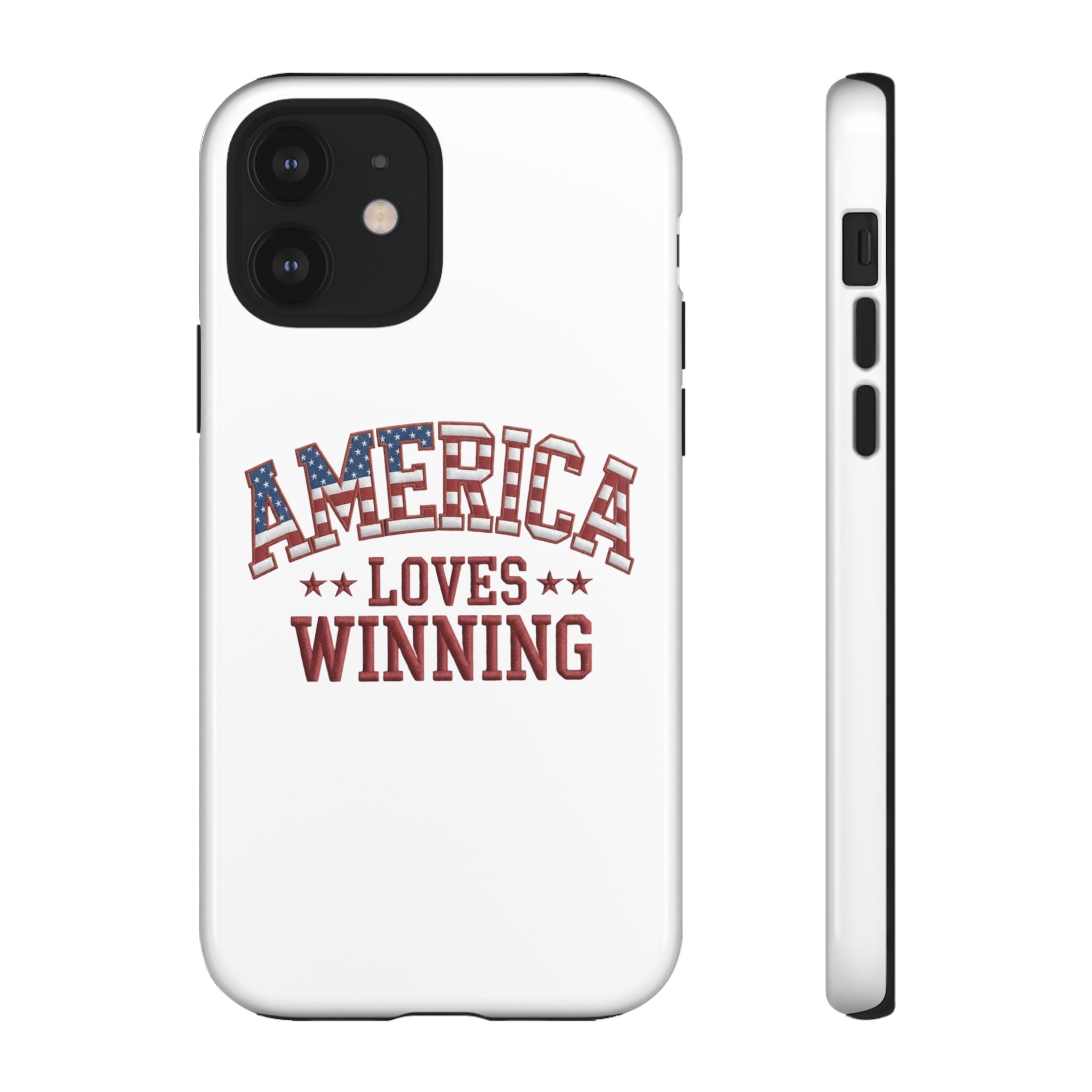 America Loves Winning Patriotic Phone Case – Tough Dual Layer iPhone & Samsung Galaxy S26 Case