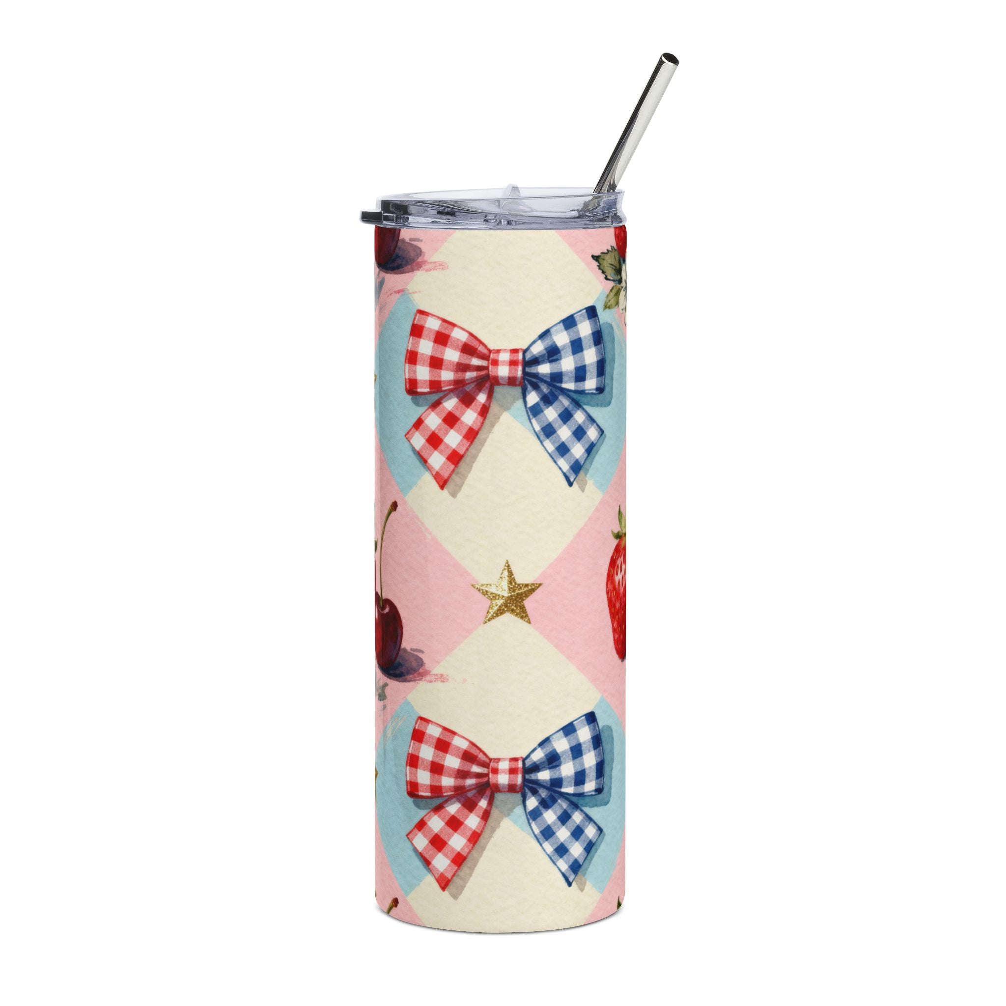 Vintage Picnic Stainless Steel Tumbler — 20oz Insulated Travel Cup Printify
