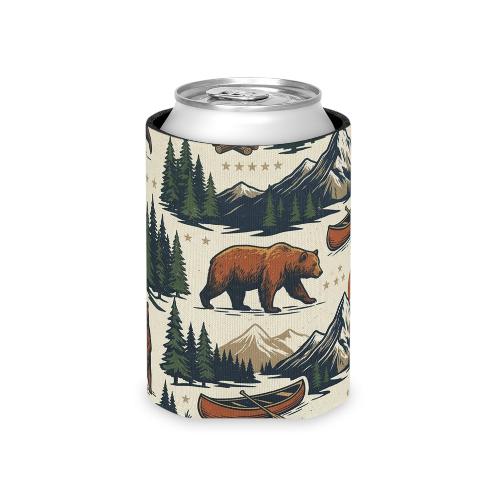 Mountain Wilderness Bear Can Cooler Printify