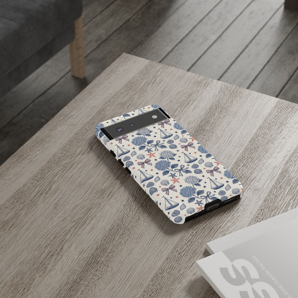 Coastal Americana Hydrangea Phone Case Printify