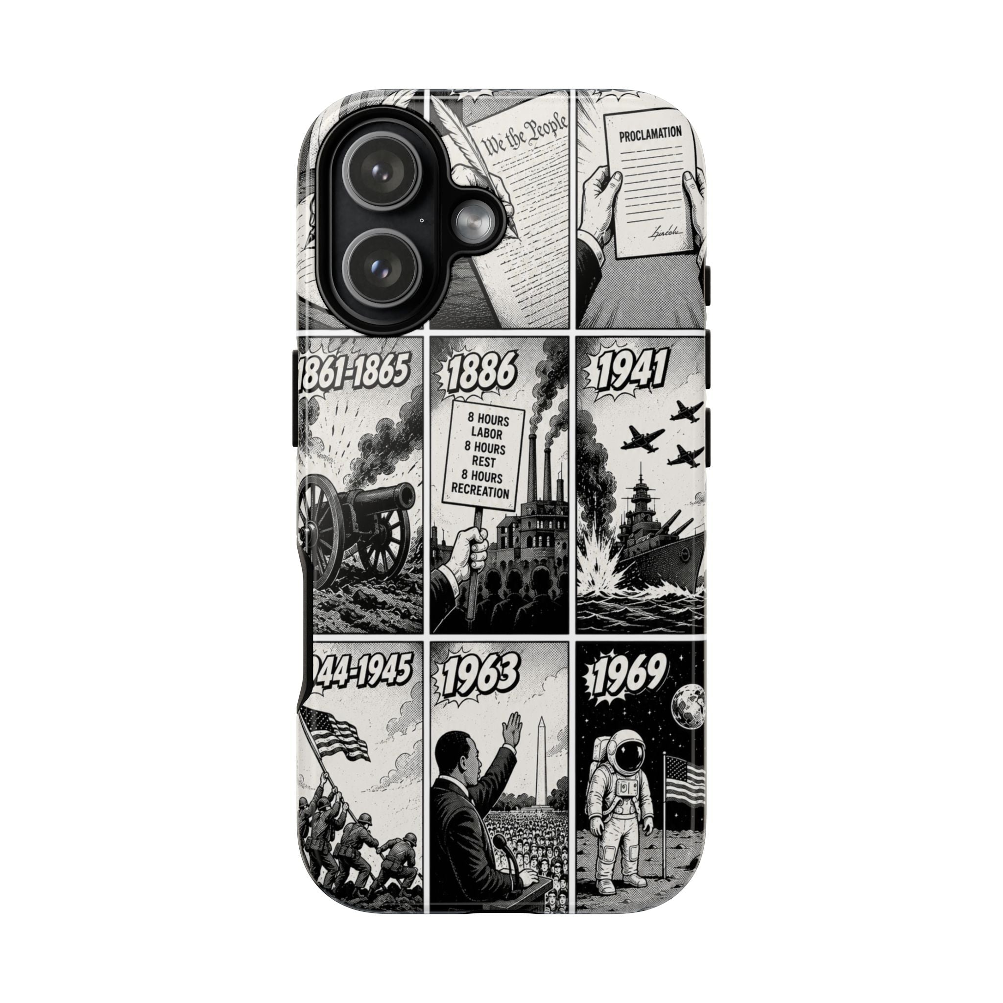 America Through the Ages Comic History Phone Case Printify
