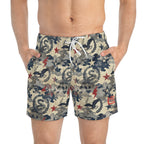 1776 Vintage Camo Swim Trunks — Patriotic Retro Military Print