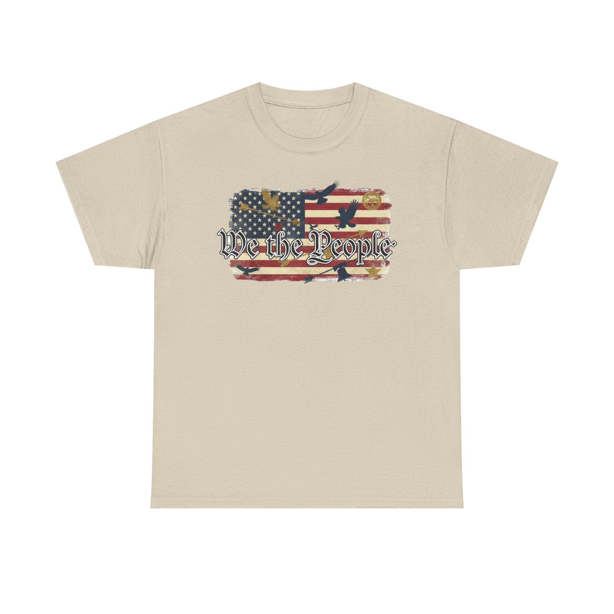 We The People American Flag Patriotic T-Shirt – Light Colors Unisex Heavy Cotton Tee