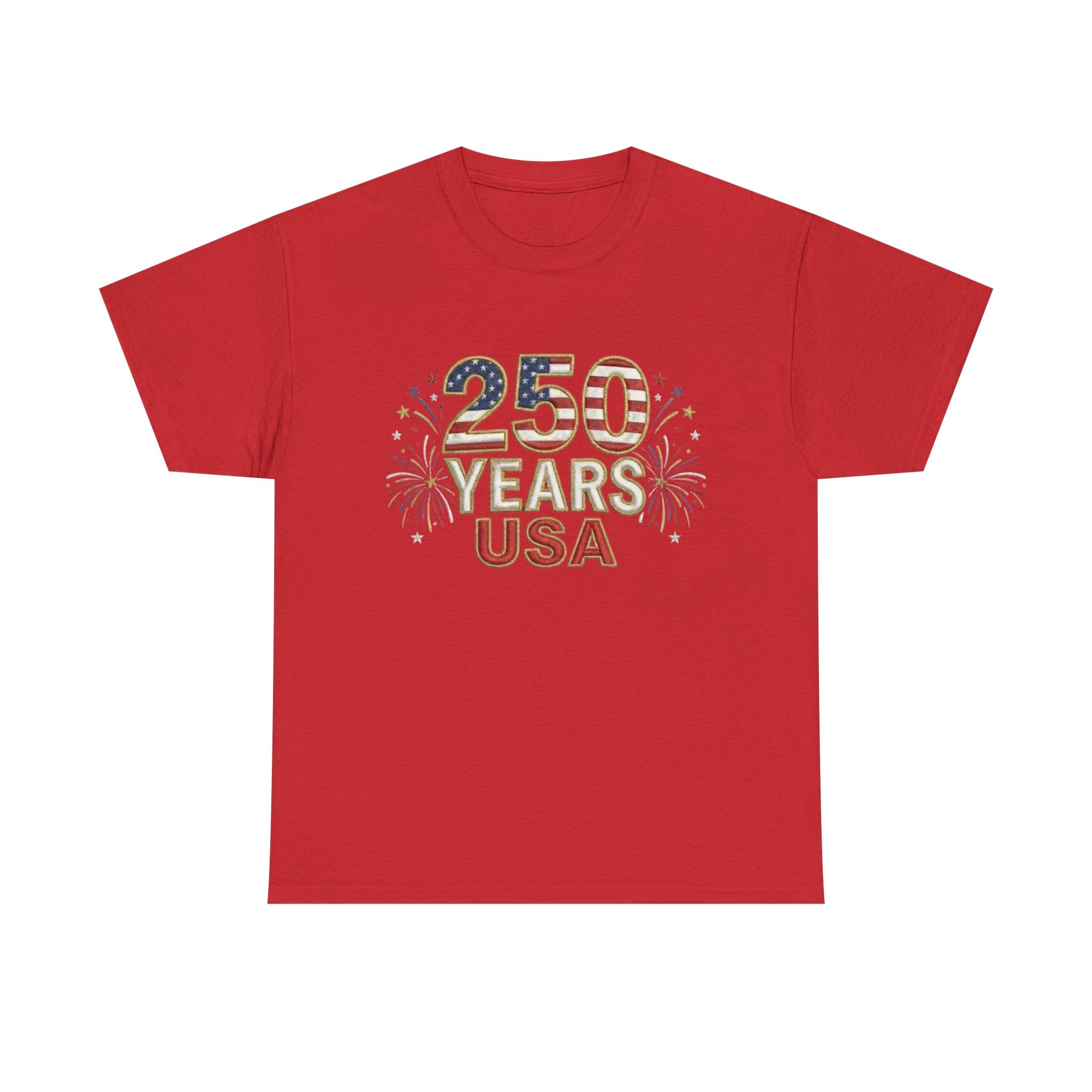 "250 YEARS" Patriotic Unisex Cotton T-Shirt – Gildan 5000 Heavy Tee
