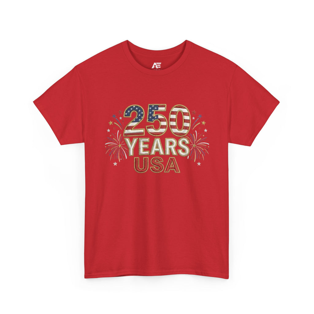 "250 YEARS" Patriotic Unisex Cotton T-Shirt – Gildan 5000 Heavy Tee