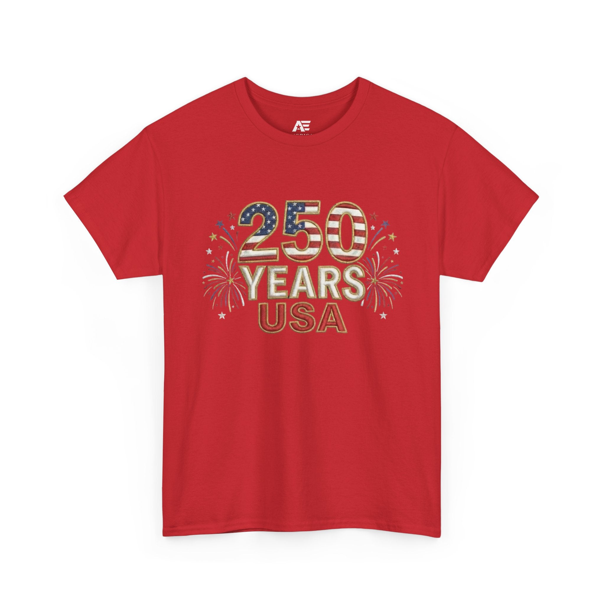 "250 YEARS" Patriotic Unisex Cotton T-Shirt – Gildan 5000 Heavy Tee