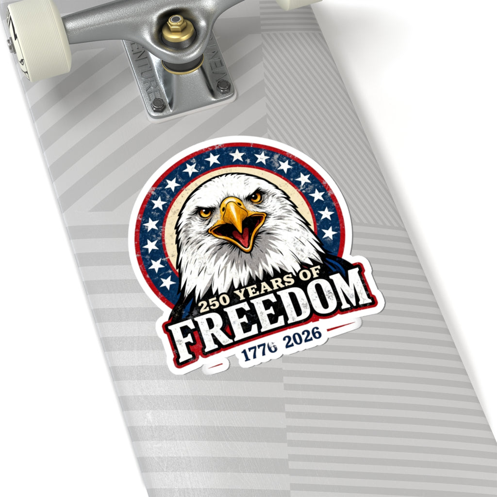 Patriotic Bald Eagle Sticker — Freedom Eagle Kiss-Cut Sticker Printify