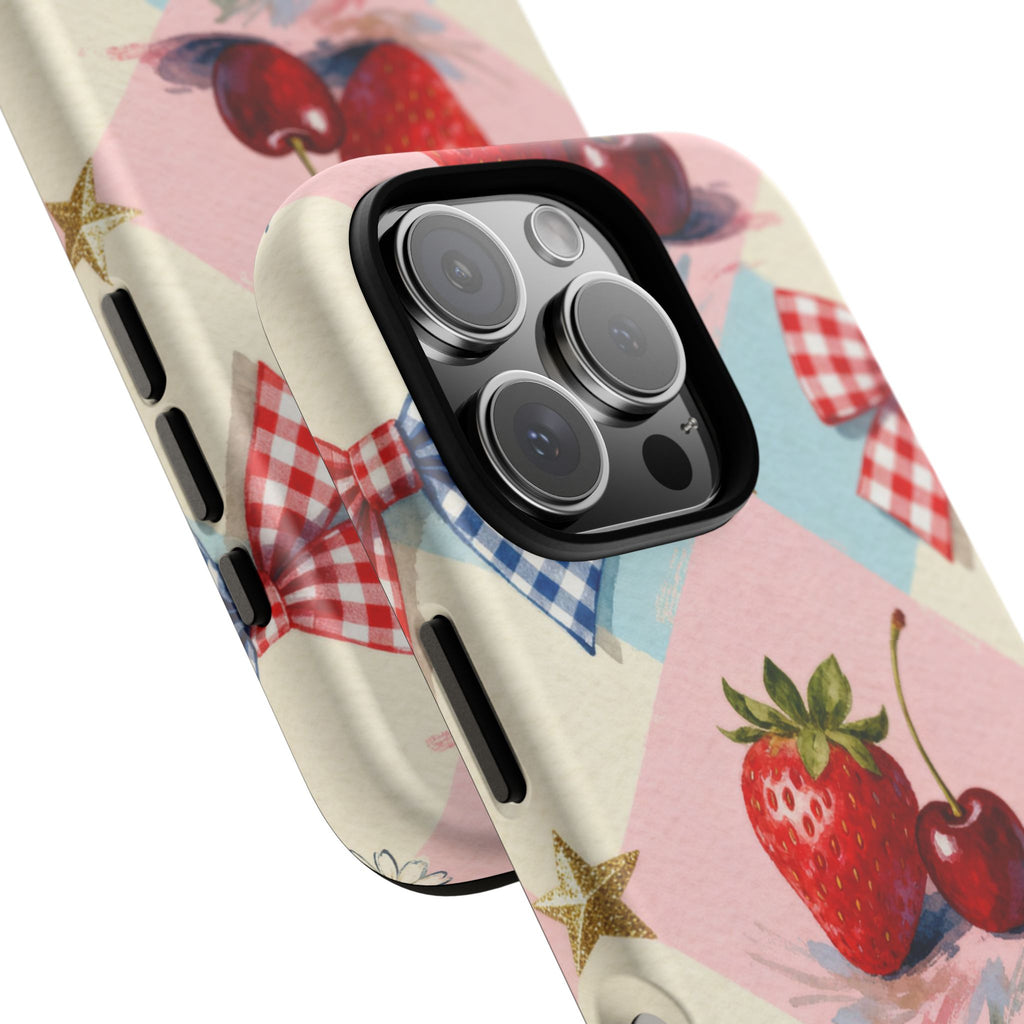 Americana Coquette Cherry Picnic Phone Case Printify