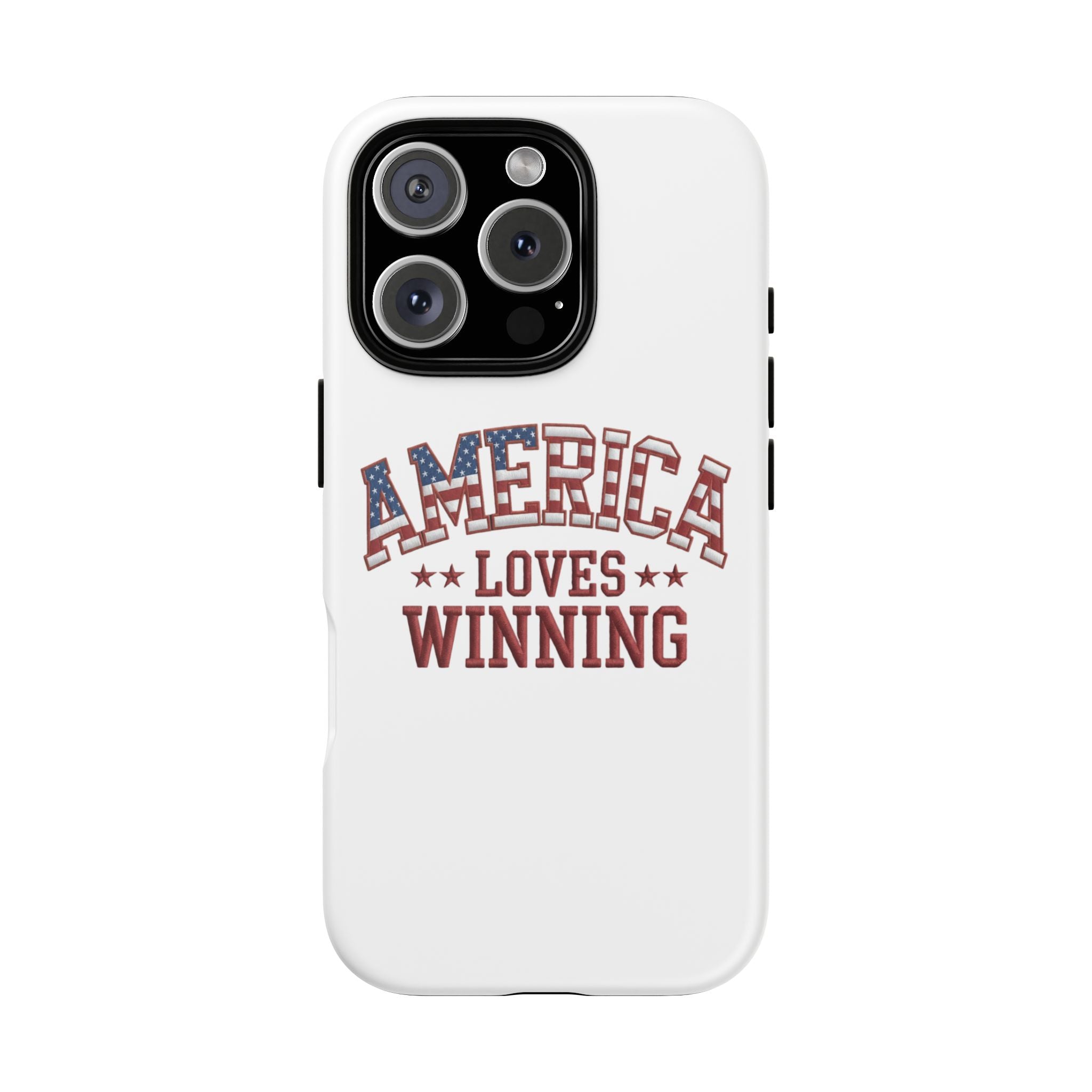 America Loves Winning Patriotic Phone Case – Tough Dual Layer iPhone & Samsung Galaxy S26 Case