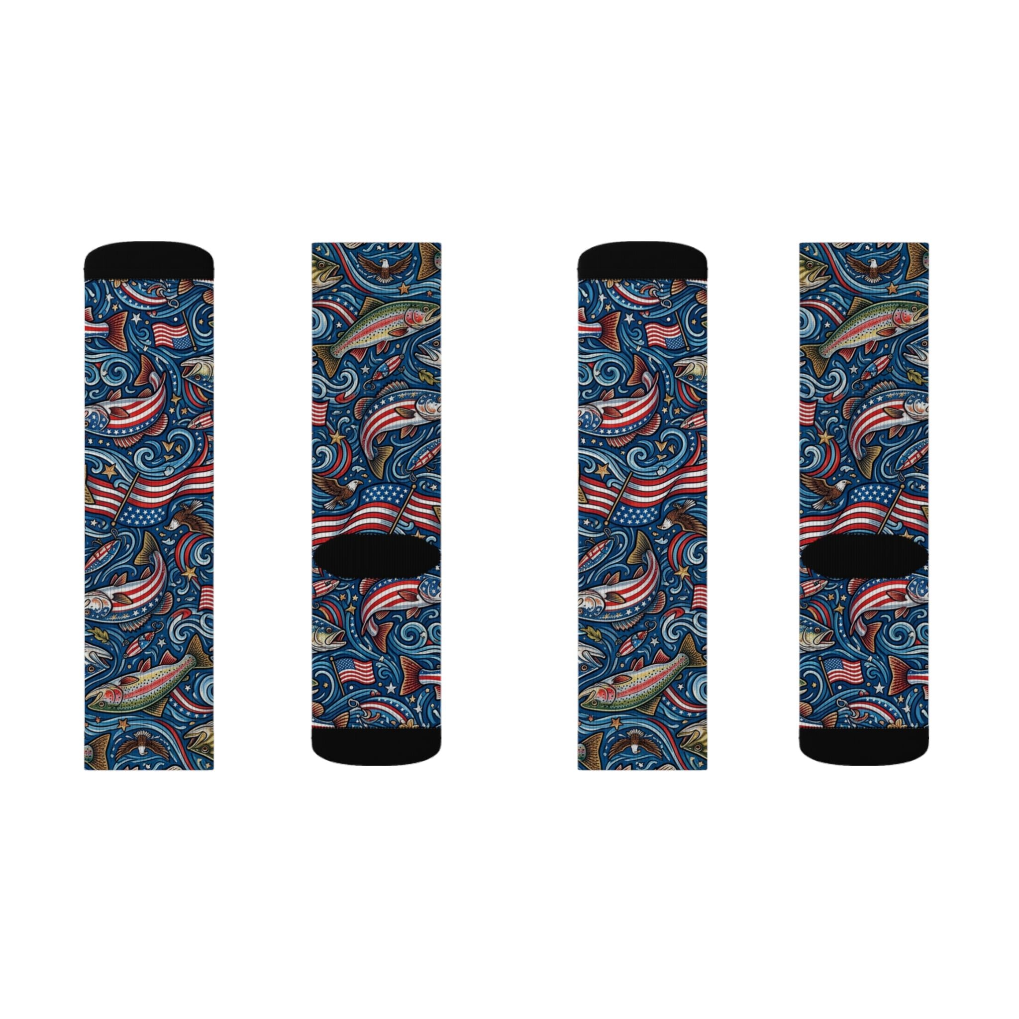 American Angler Performance Crew Socks – Patriotic Fishing Socks Printify