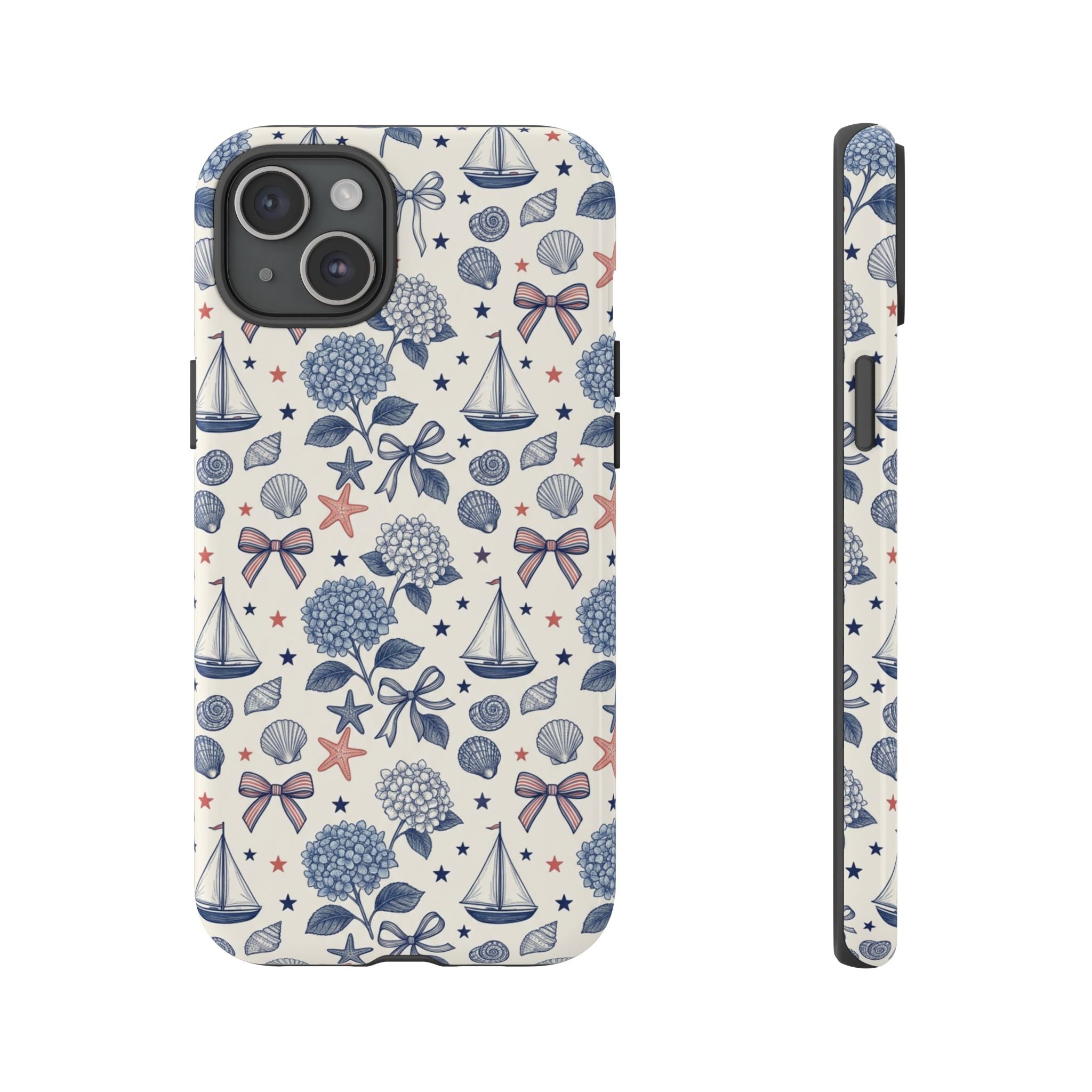 Coastal Americana Hydrangea Phone Case Printify