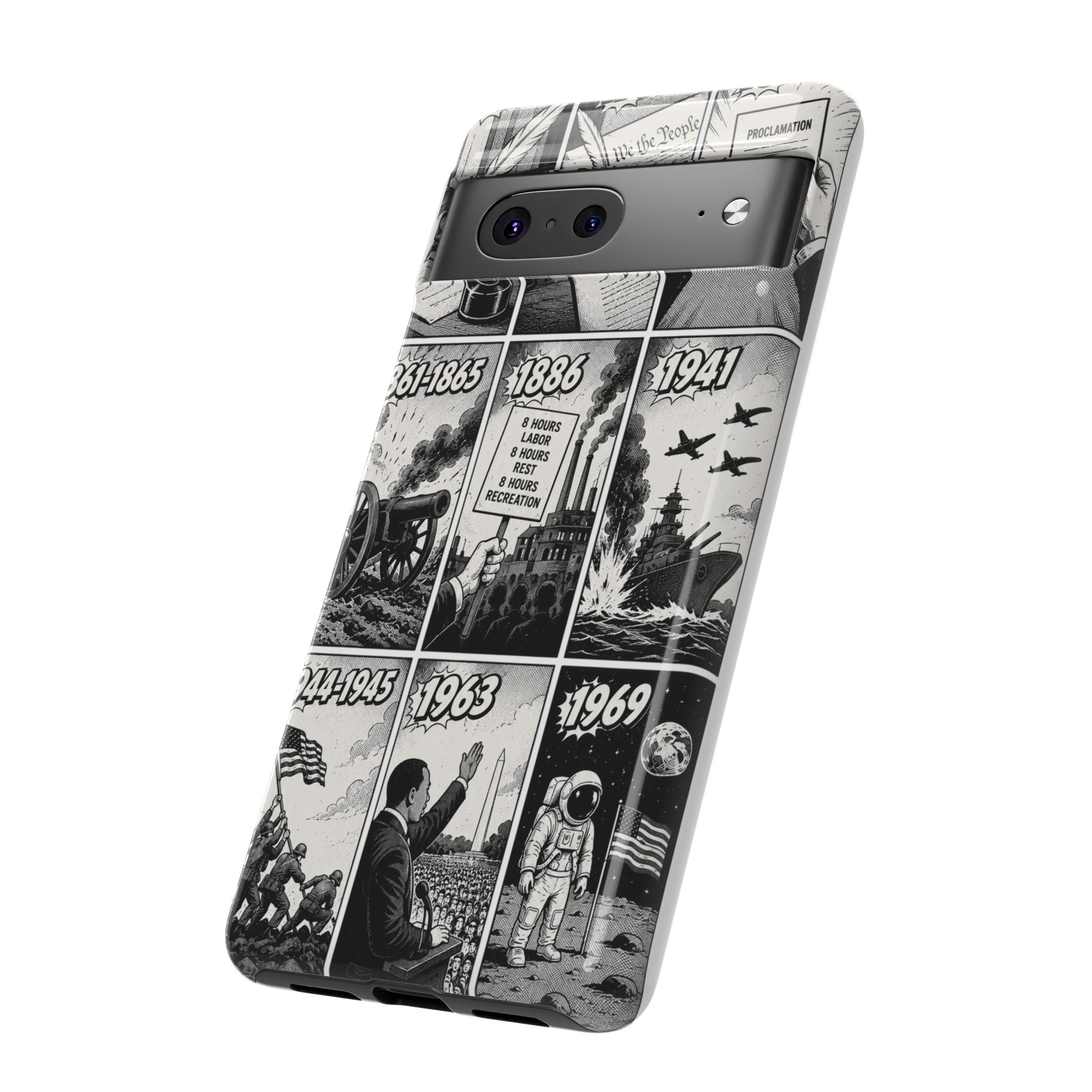 America Through the Ages Comic History Phone Case Printify