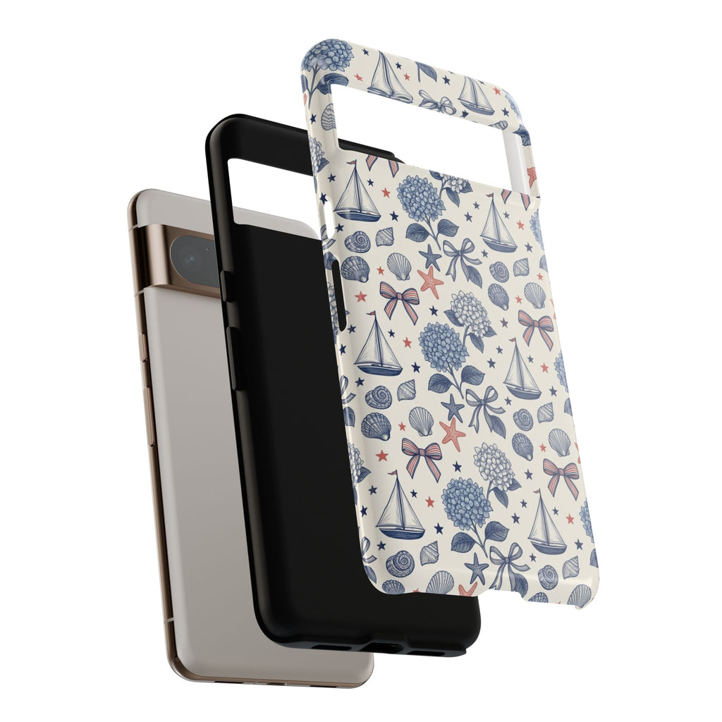 Coastal Americana Hydrangea Phone Case Printify
