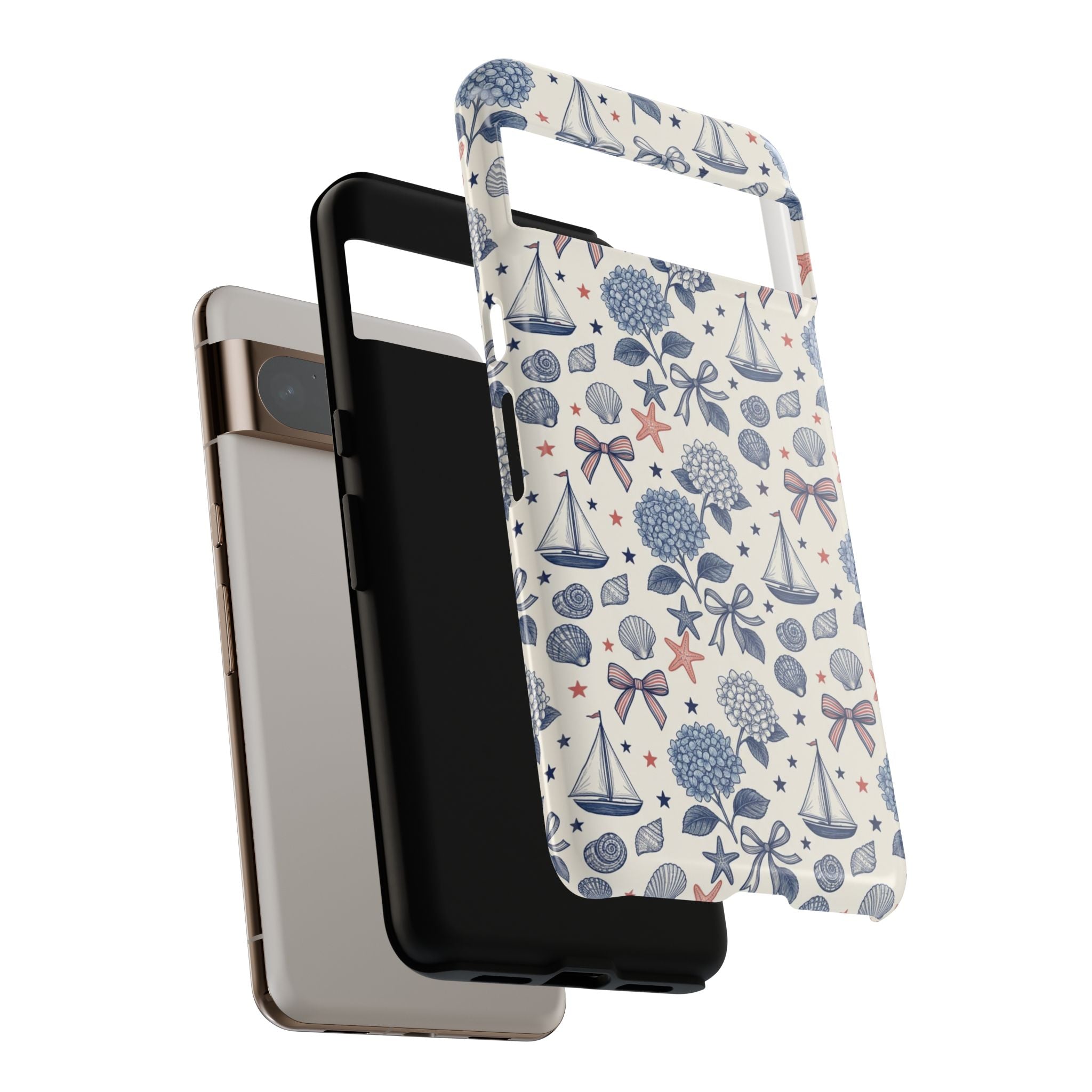 Coastal Americana Hydrangea Phone Case Printify