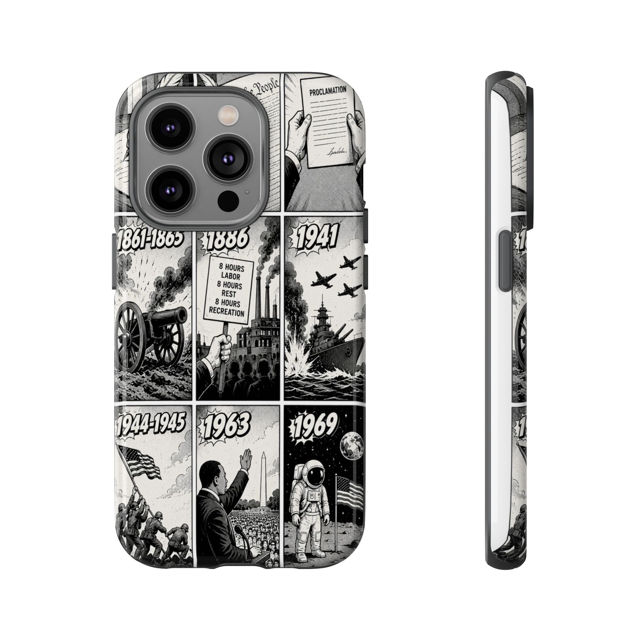 America Through the Ages Comic History Phone Case Printify