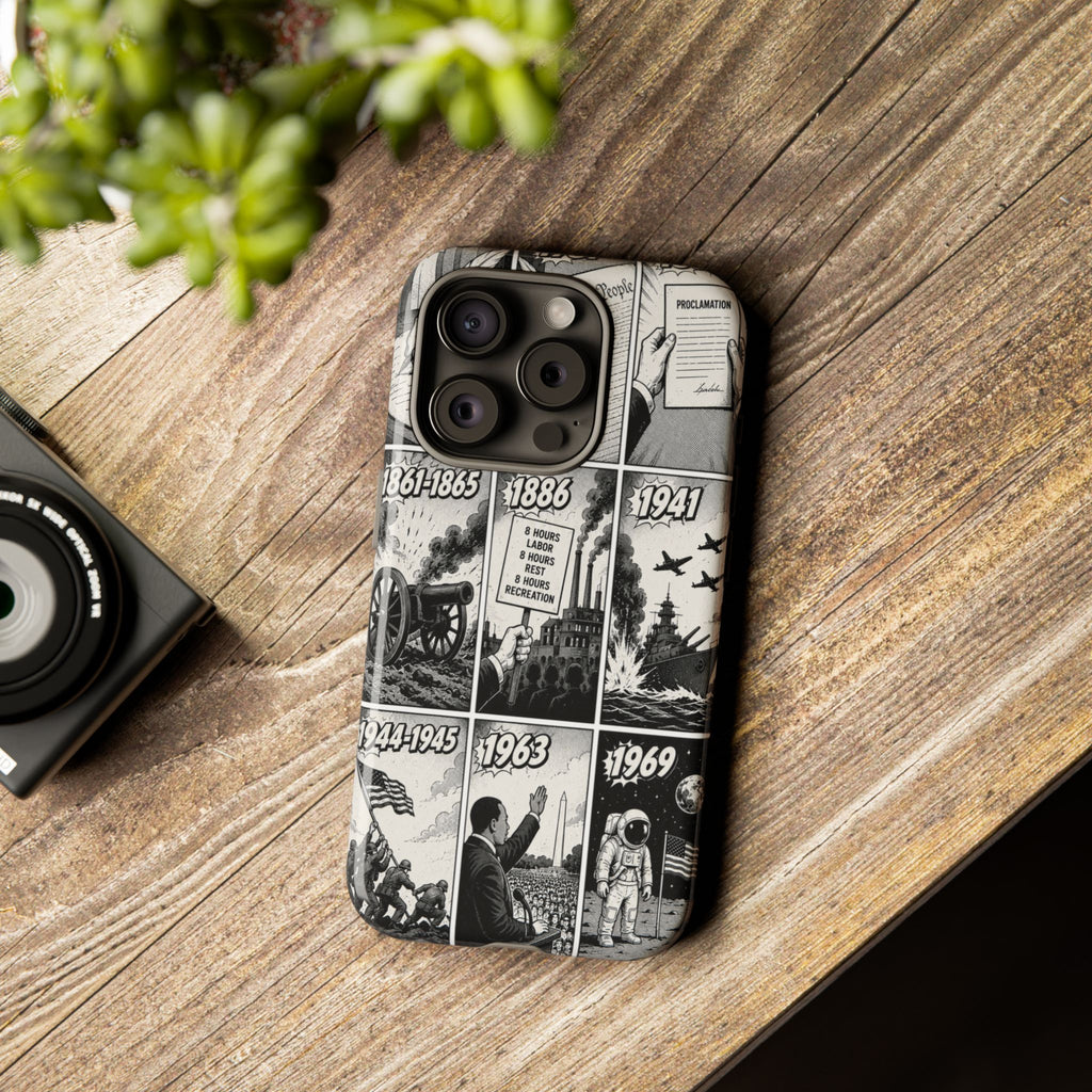 America Through the Ages Comic History Phone Case Printify