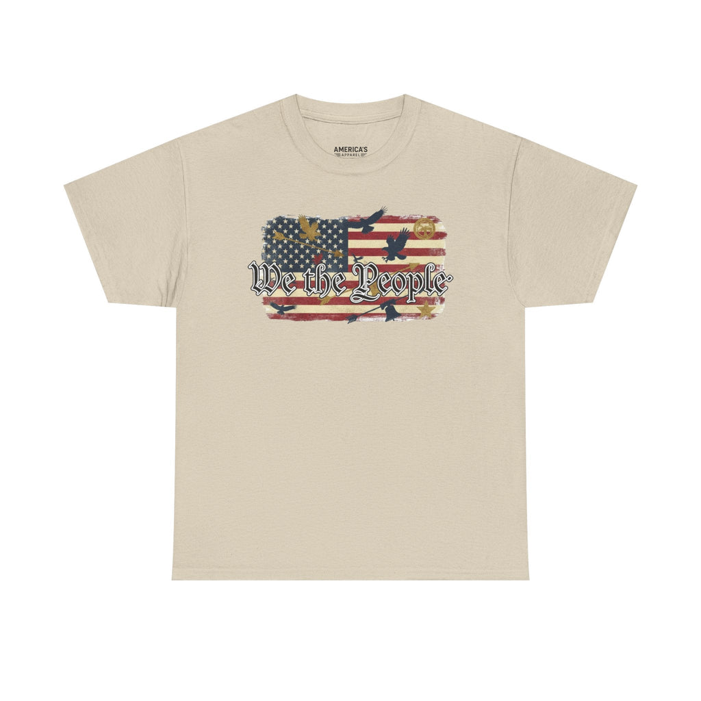 We The People American Flag Patriotic T-Shirt – Unisex Heavy Cotton Tee Printify