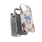 Patriotic Coquette Bows Phone Case – Americana Ribbon & Fireworks Design Printify