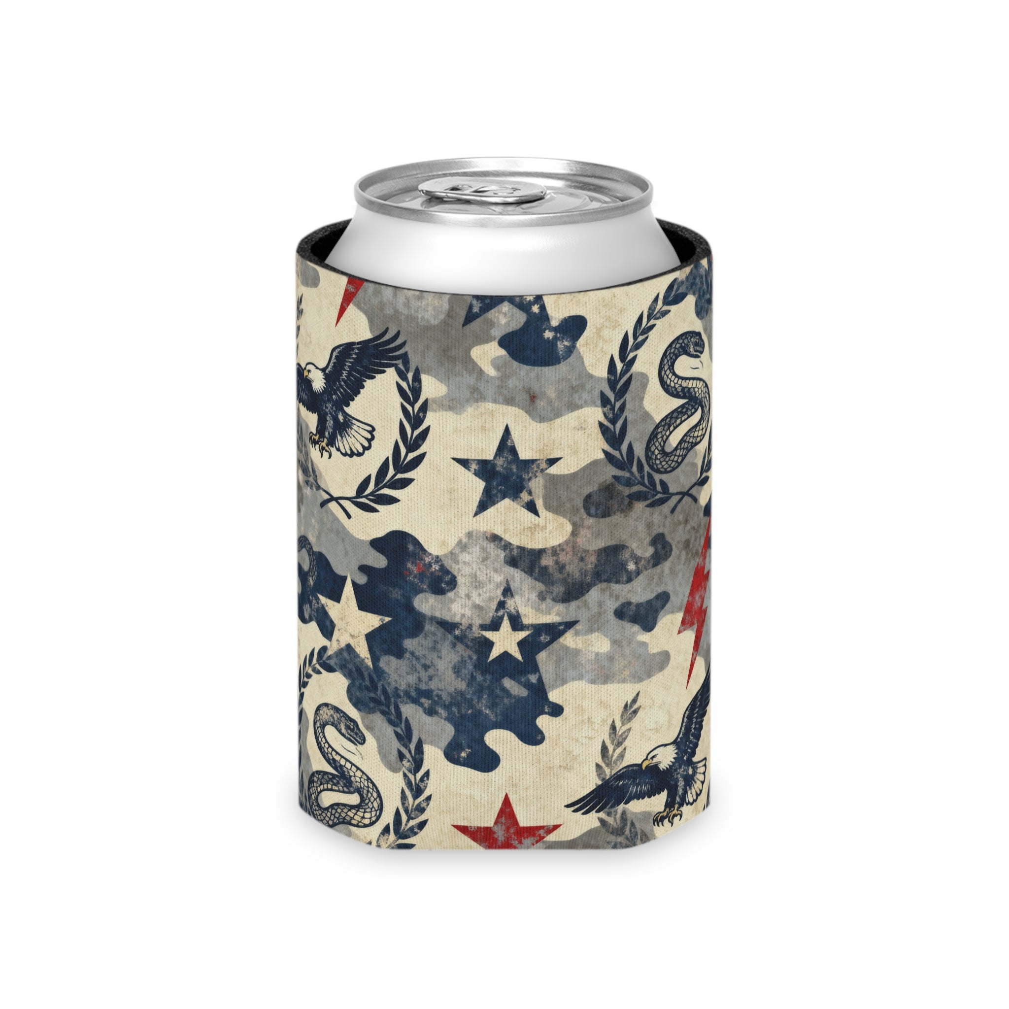 Patriotic Camo Freedom Can Cooler Printify