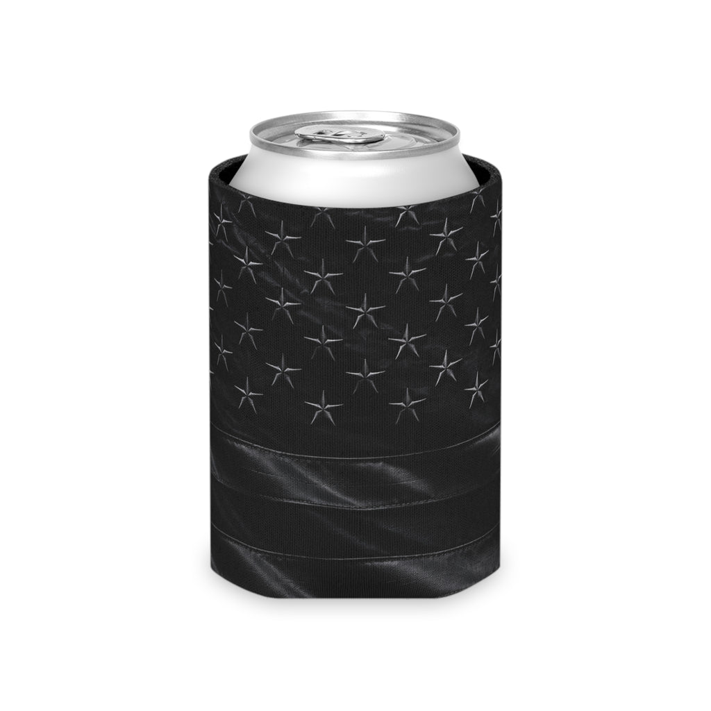 All-Black American Flag Can Cooler — Patriotic Koozie