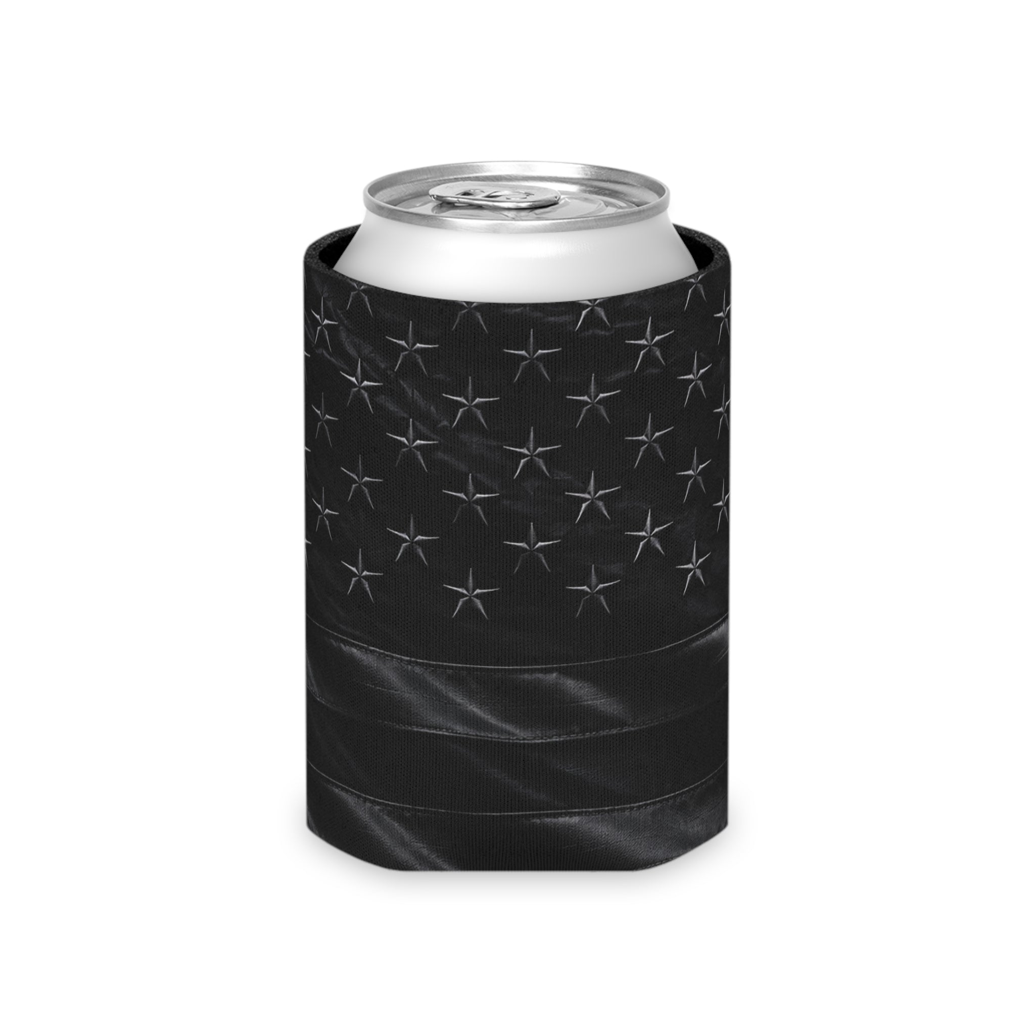All-Black American Flag Can Cooler — Patriotic Koozie