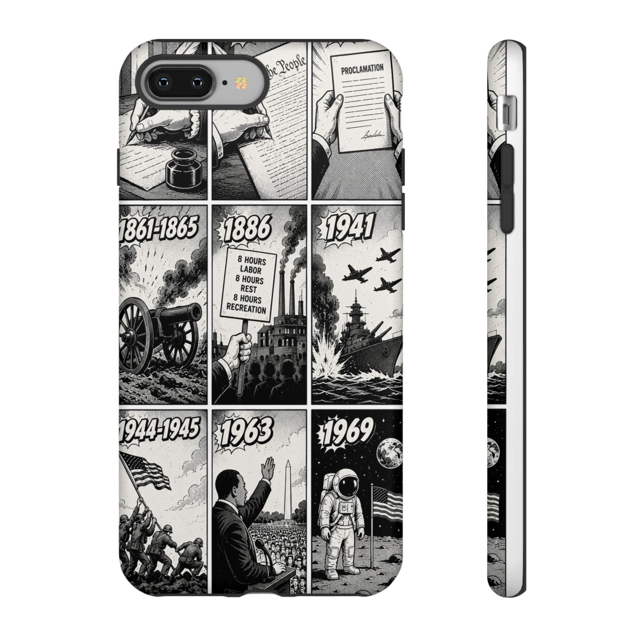 America Through the Ages Comic History Phone Case Printify