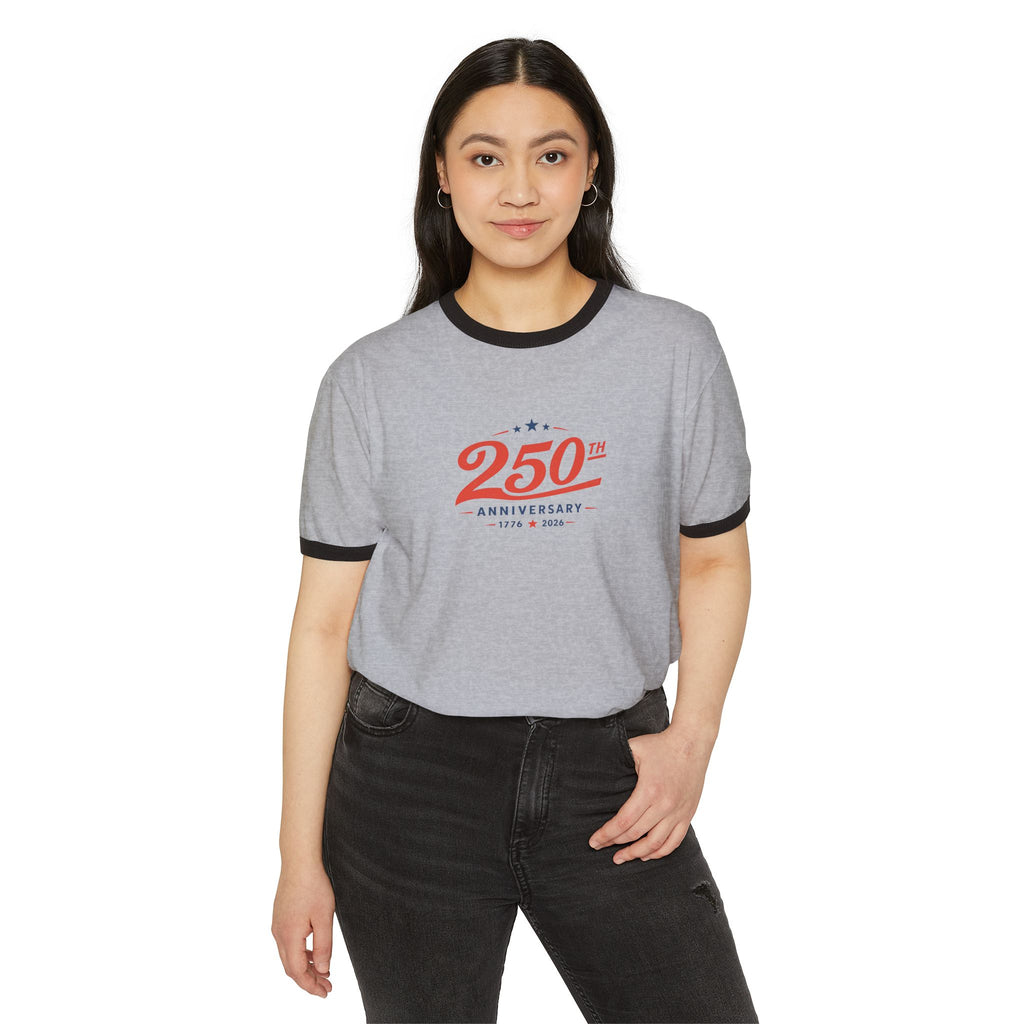 250th Anniversary Ringer T-Shirt — Retro Commemorative Tee Printify