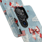 Americana Coquette Cherry Bow Phone Case Printify
