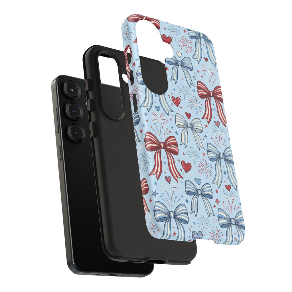 Patriotic Coquette Bows & Fireworks Phone Case Printify