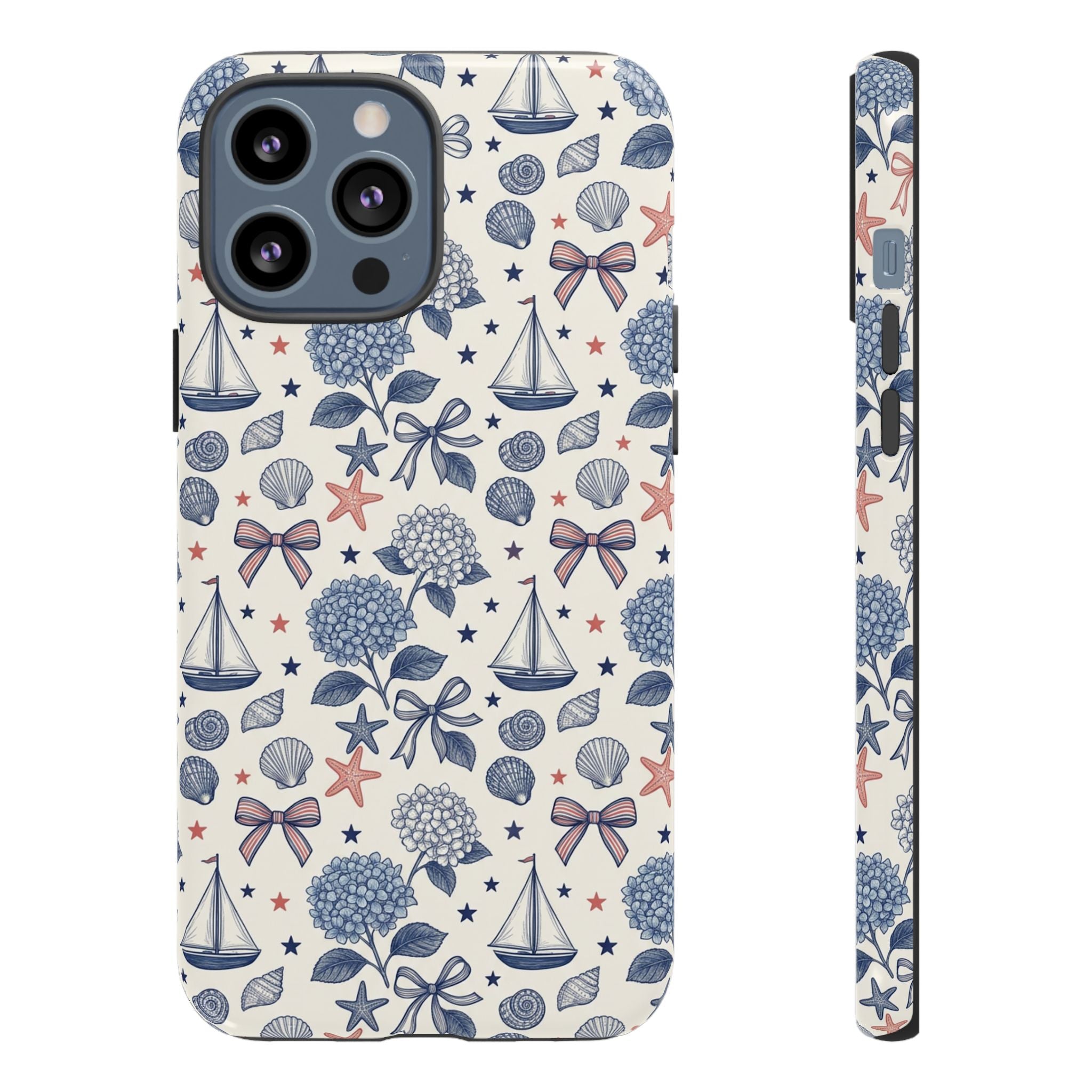 Coastal Americana Hydrangea Phone Case Printify