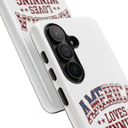 America Loves Winning Patriotic Phone Case – Tough Dual Layer iPhone & Samsung Galaxy S26 Case
