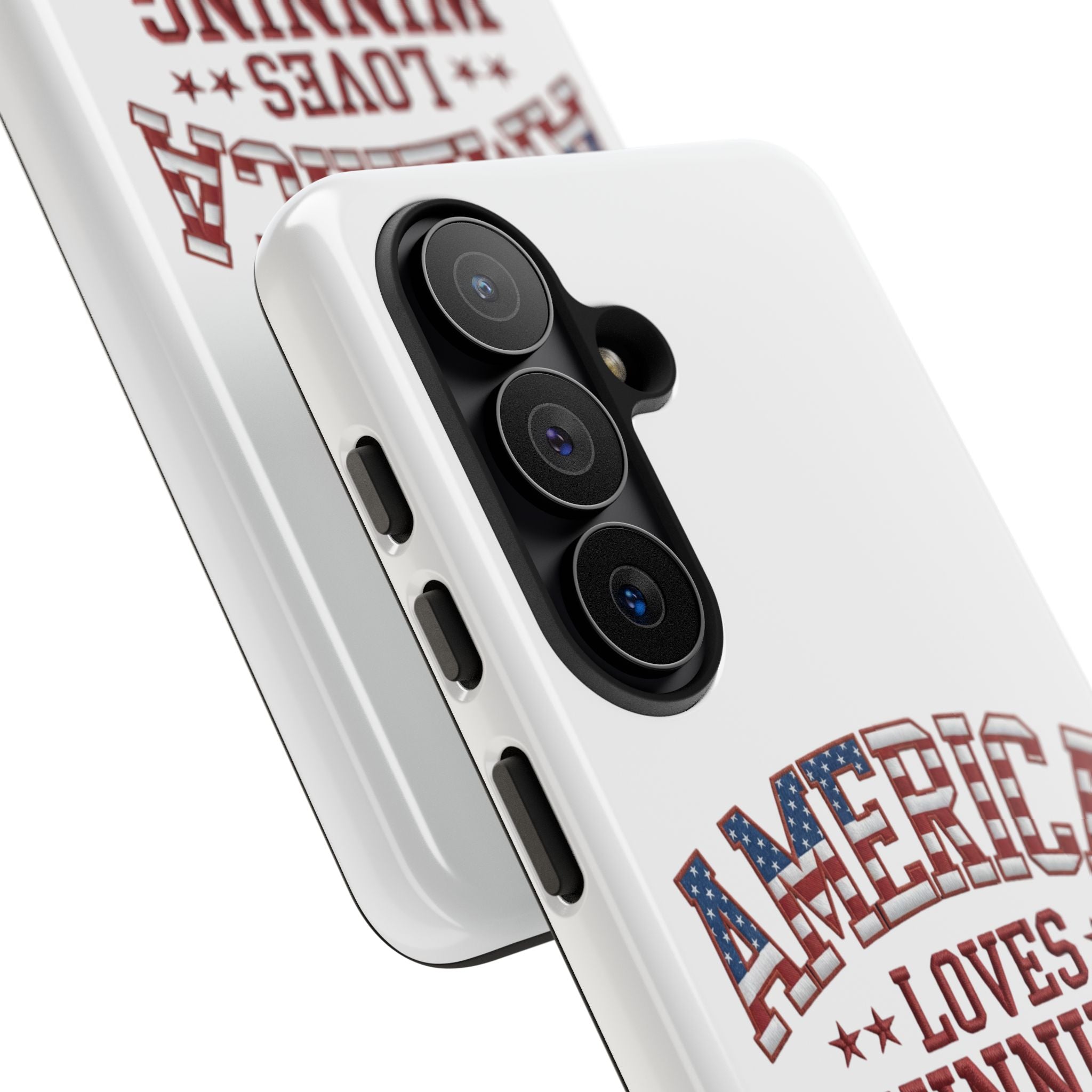 America Loves Winning Patriotic Phone Case – Tough Dual Layer iPhone & Samsung Galaxy S26 Case