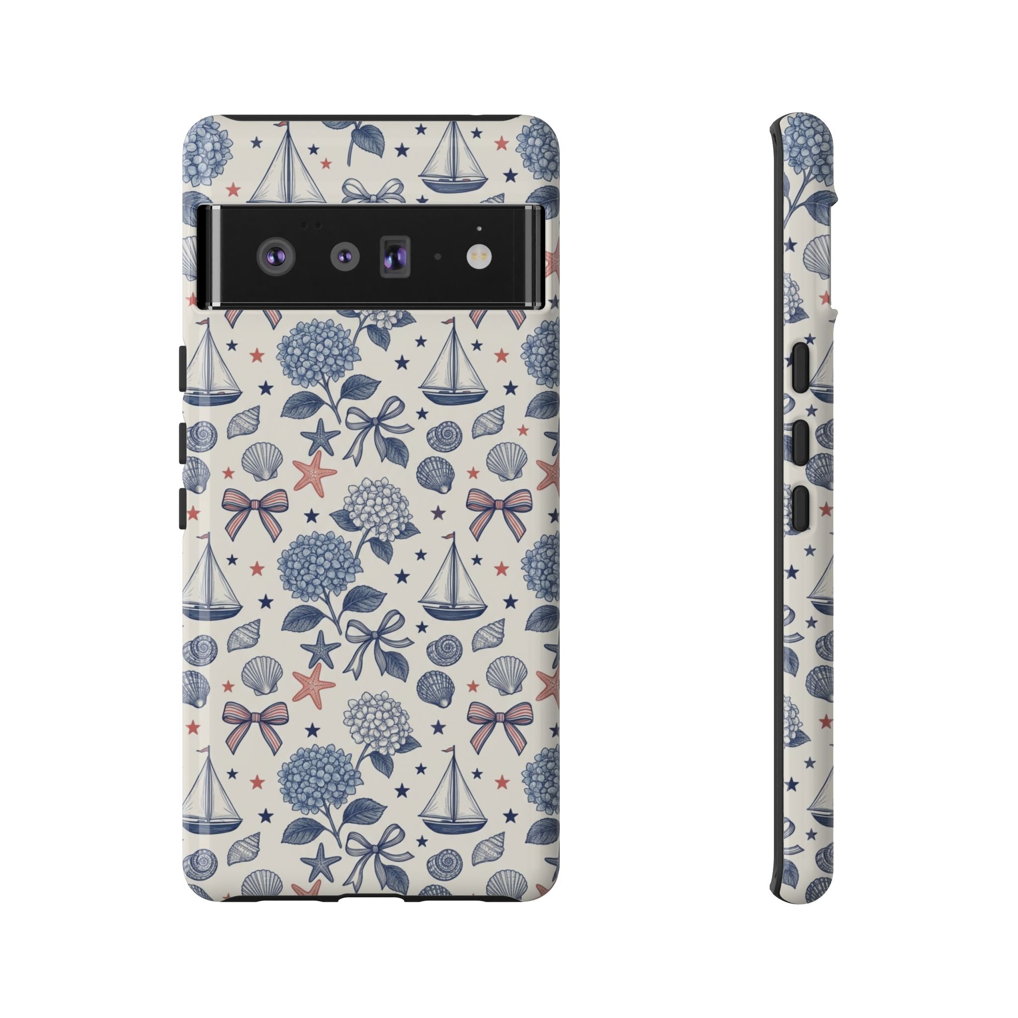 Coastal Americana Hydrangea Phone Case Printify