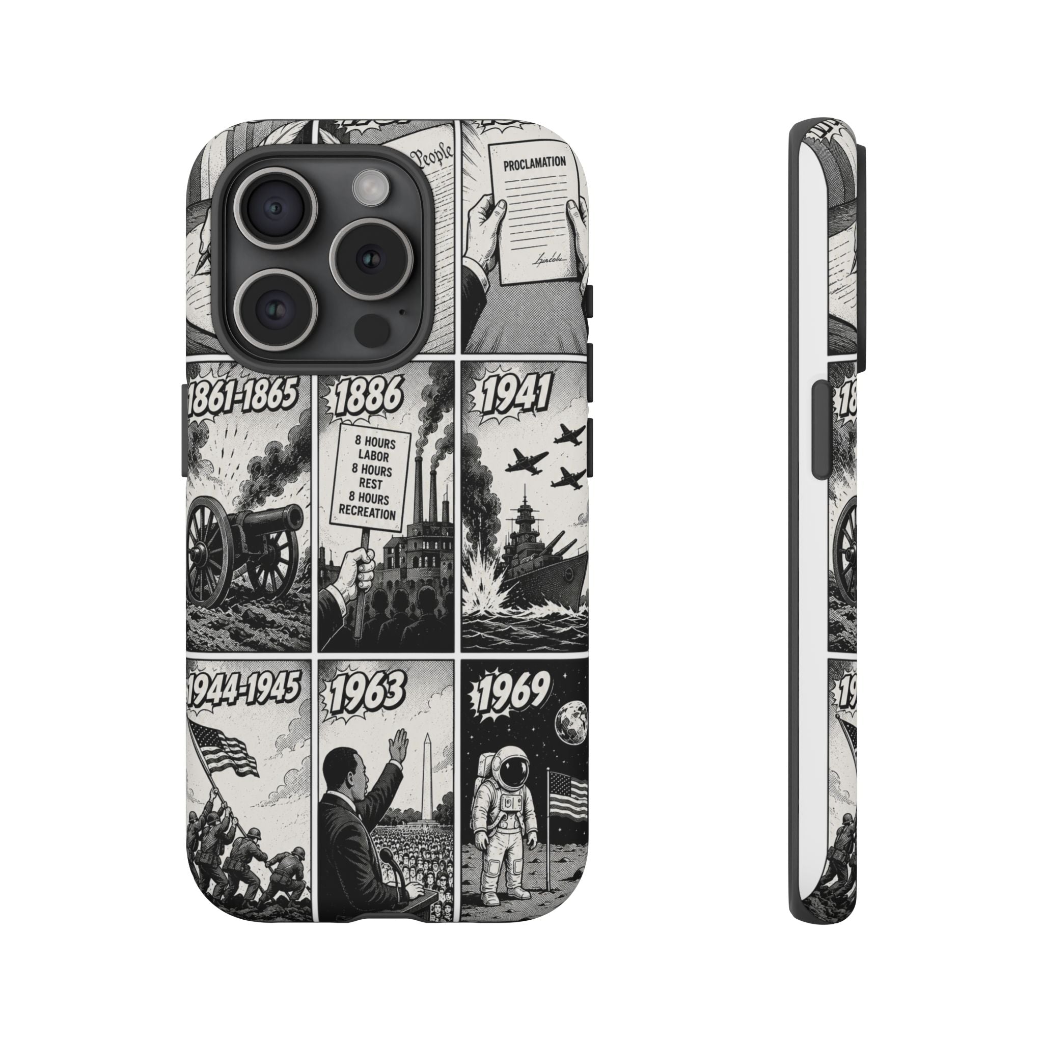 America Through the Ages Comic History Phone Case Printify