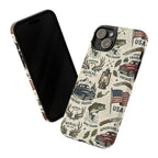 Patriotic Outdoors Phone Case – Bass Fishing & Vintage Americana Case Printify