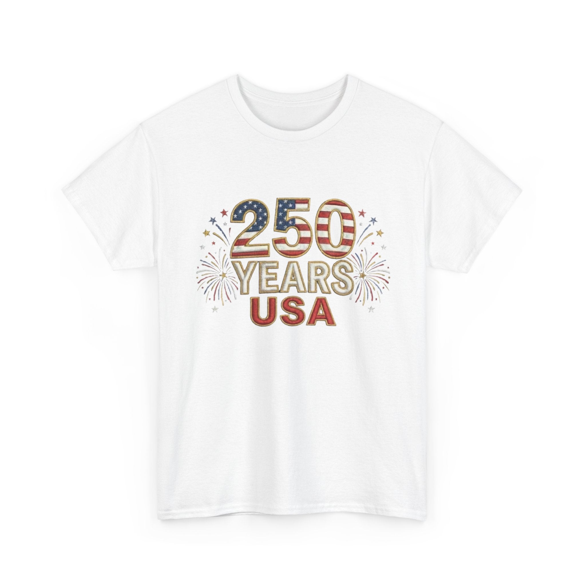 "250 YEARS" Patriotic Unisex Heavy Cotton T-Shirt – Gildan 5000 Classic Fit