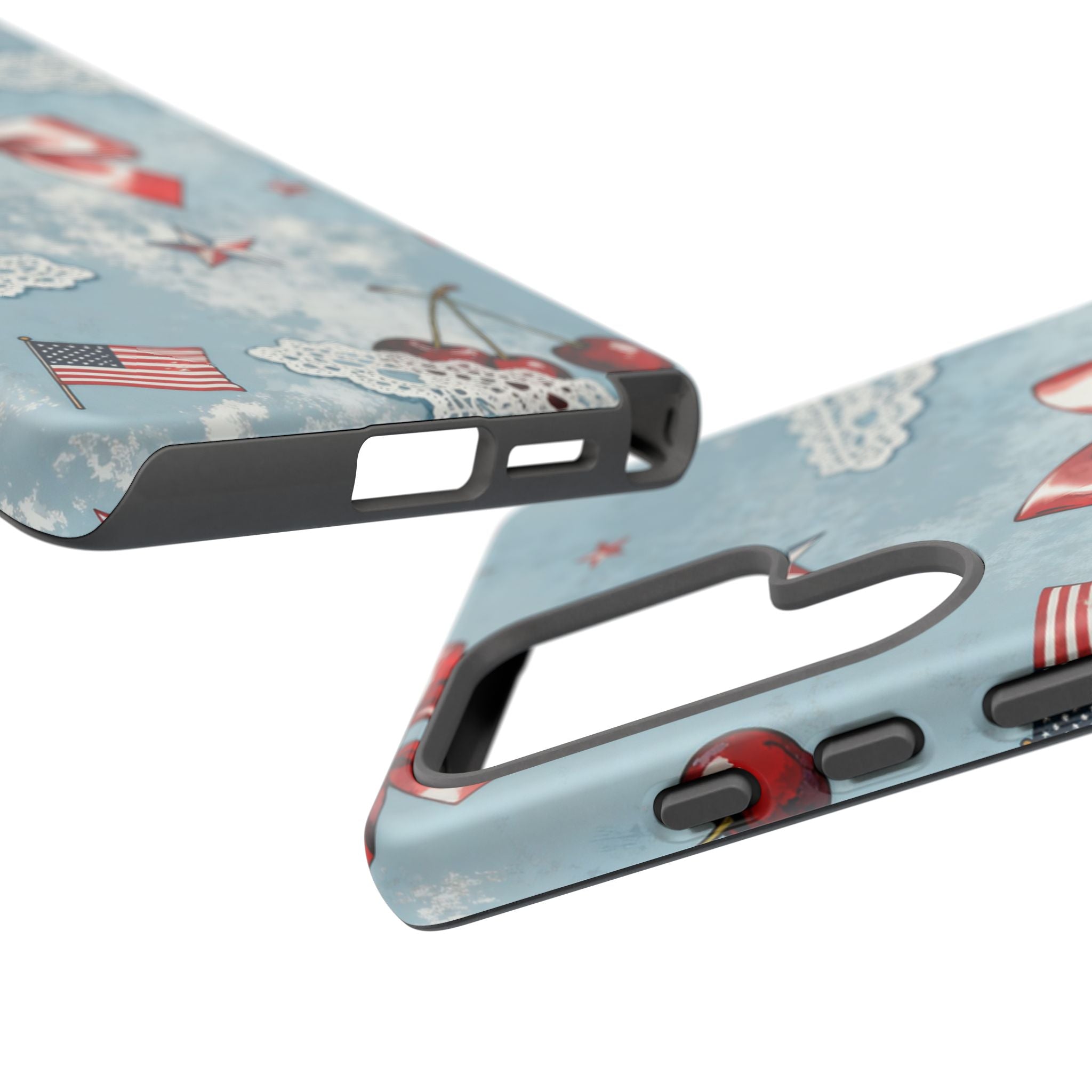 Americana Coquette Cherry Bow Phone Case Printify