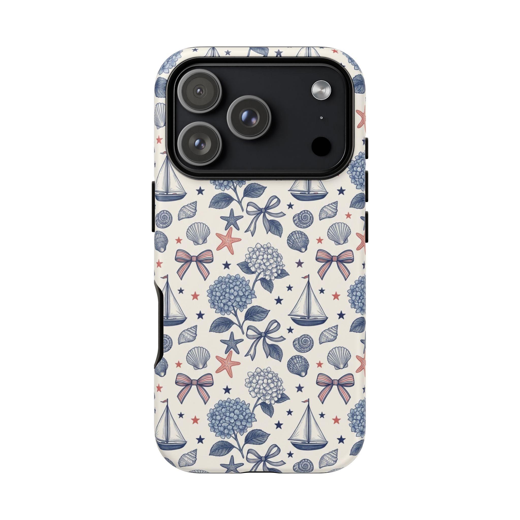 Coastal Americana Hydrangea Phone Case Printify
