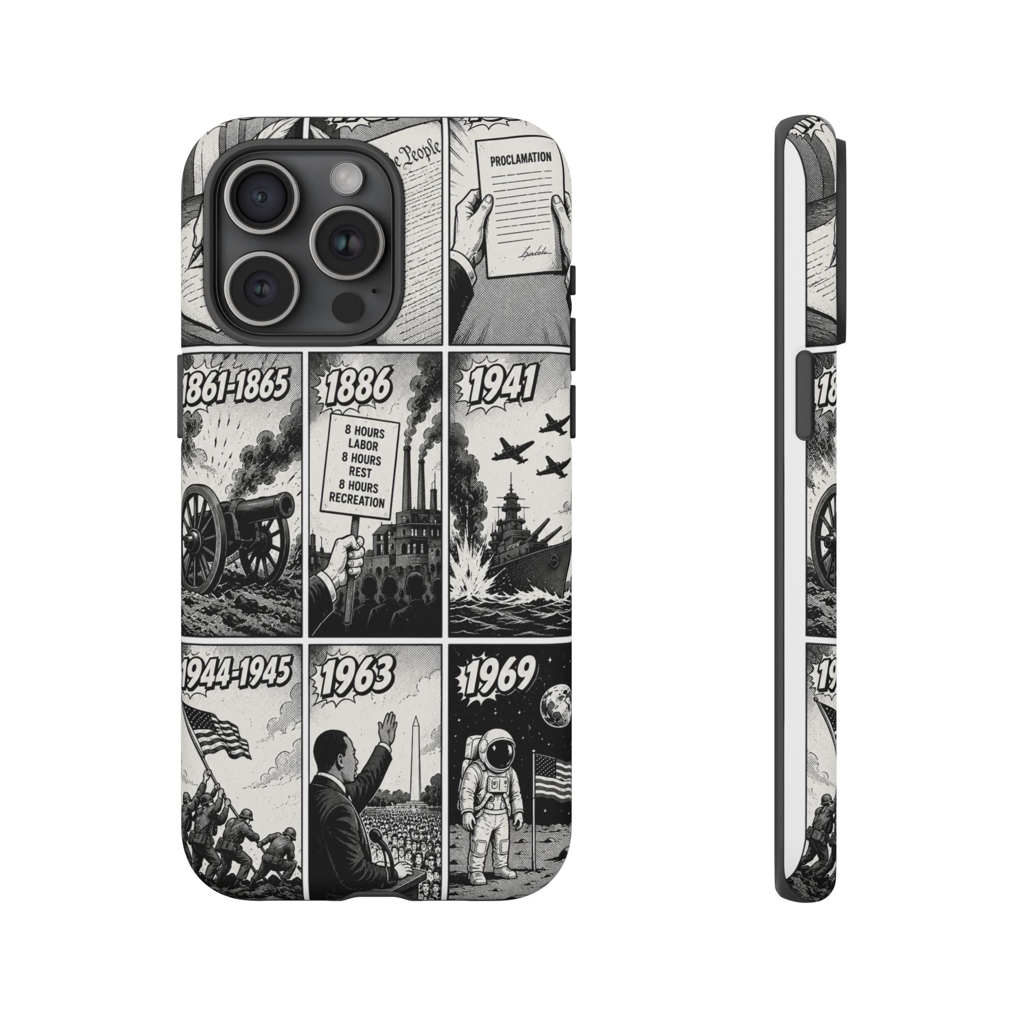 America Through the Ages Comic History Phone Case Printify