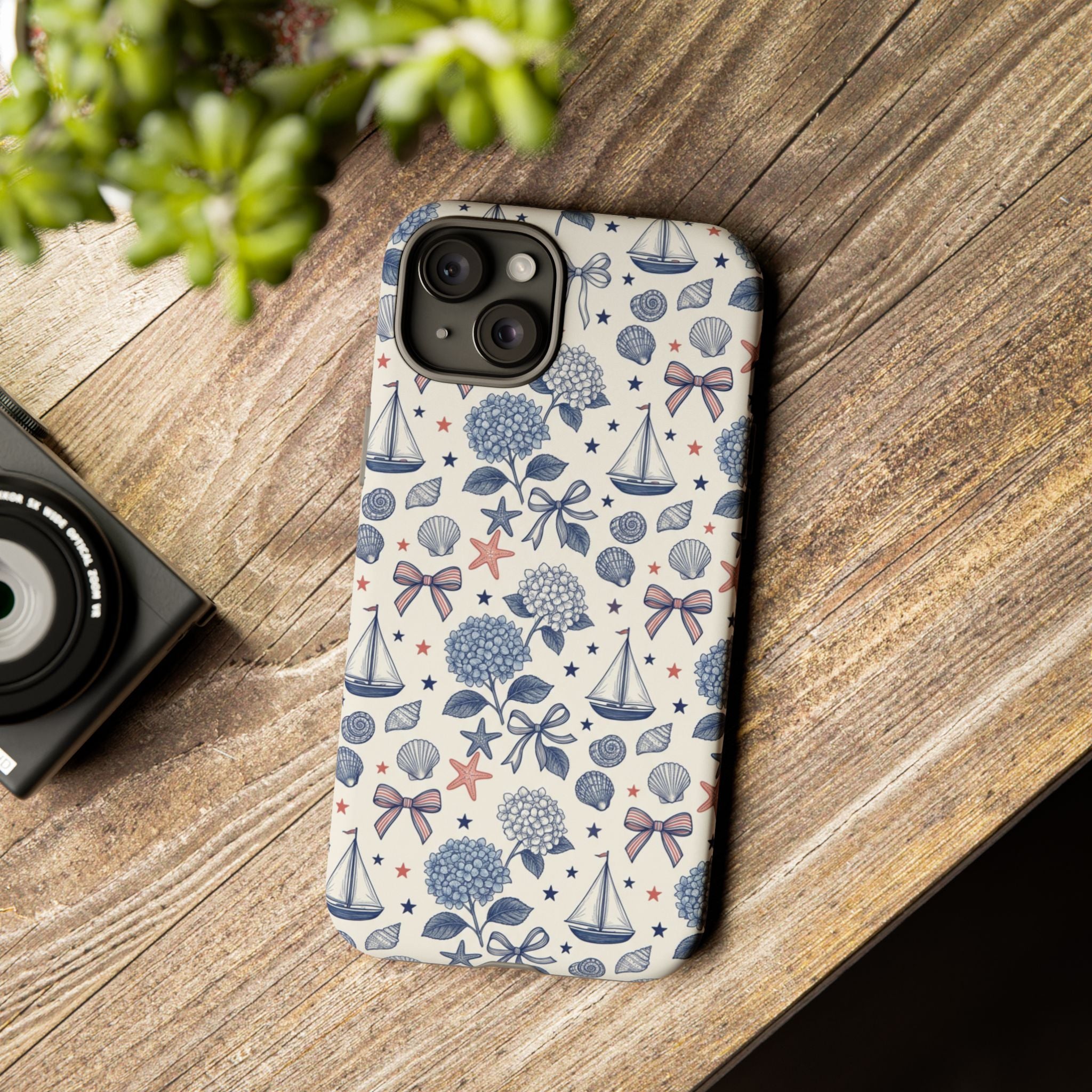 Coastal Americana Hydrangea Phone Case Printify
