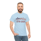"America 1776–2026" Patriotic Unisex Cotton T-Shirt – Gildan 5000 Heavy Tee FIXED